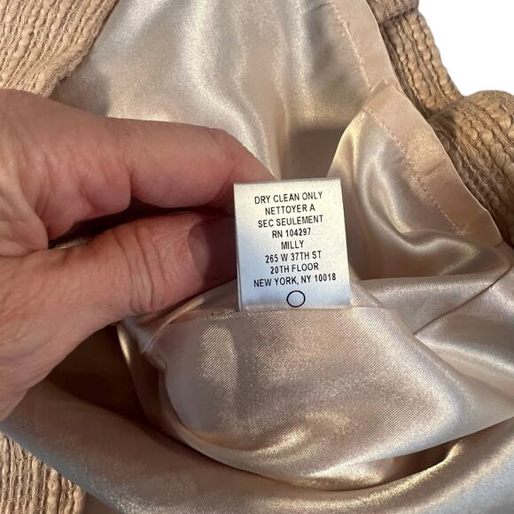 Milly of New York Textured Beige Skirt Size 8 Button Detail Lined Retail $285 - Picture 7 of 8